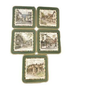 Cloverleaf UK Village Images Laminated Coasters
